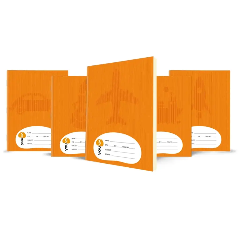 YOUVA Navneet Youva | Brown Soft Bound Note Book for Students | Jumbo Size - 18 Cm X 24 Cm/ Pack of 6