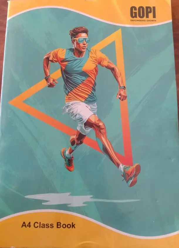 Sports Action Exercise Notebook, A4 Size 29.7 x 21 cm, 140 Pages, Single Line, Blue and Black,         Pack of 6