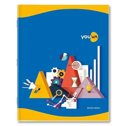 Navneet Youva | Graph Book for Students | Soft Bound | Big Size - 22 cm x 28 cm | 1 Side Graph (1mm) & 1 Side Ruled | 64 Pages